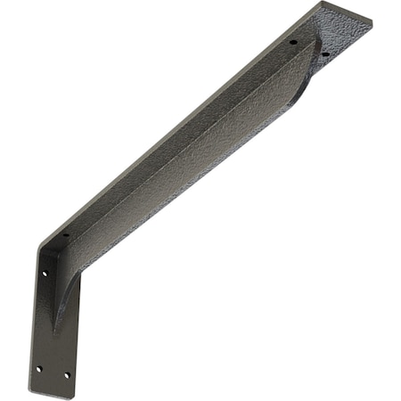 Ekena Millwork Embrey Steel Bracket, Hammered Gray 2"W x 20"D x 6 1/2"H BKTM02X20X06EBHGY